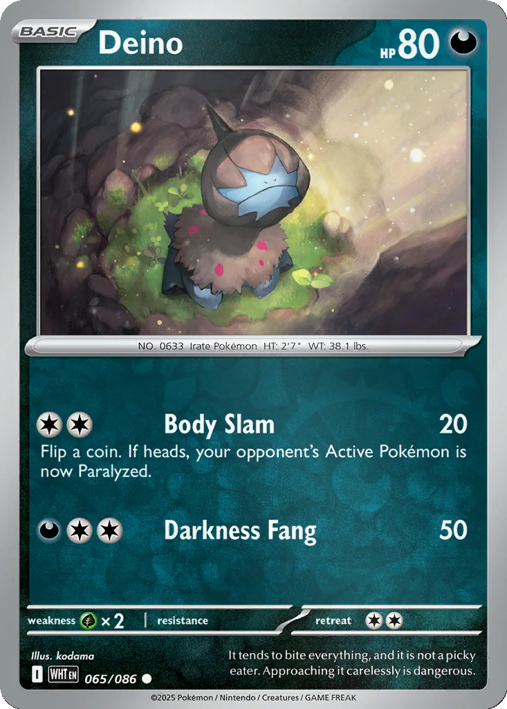 Deino 065/086 White Flare (Reverse holo)