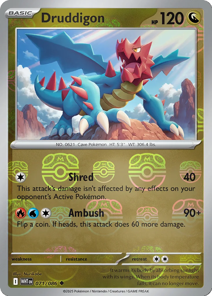 Druddigon 071/086 White Flare (Master Ball holo)