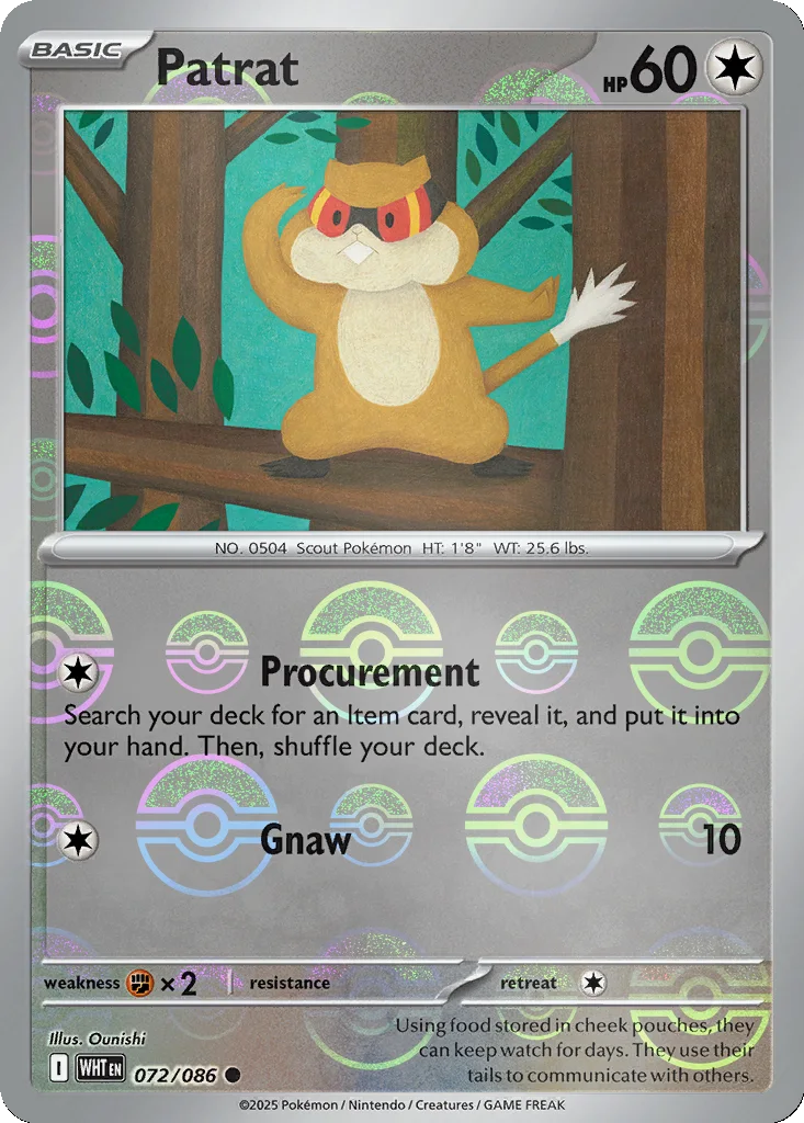 Patrat 072/086 White Flare (Poké Ball holo)