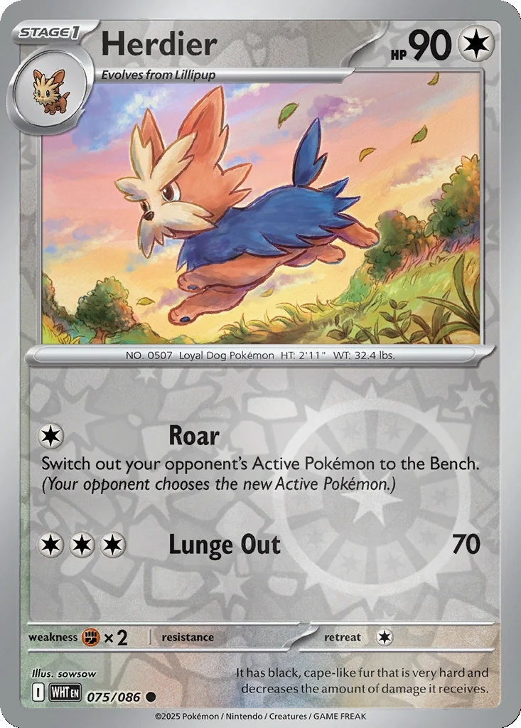 Herdier 075/086 SV: White Flare (Reverse holo)