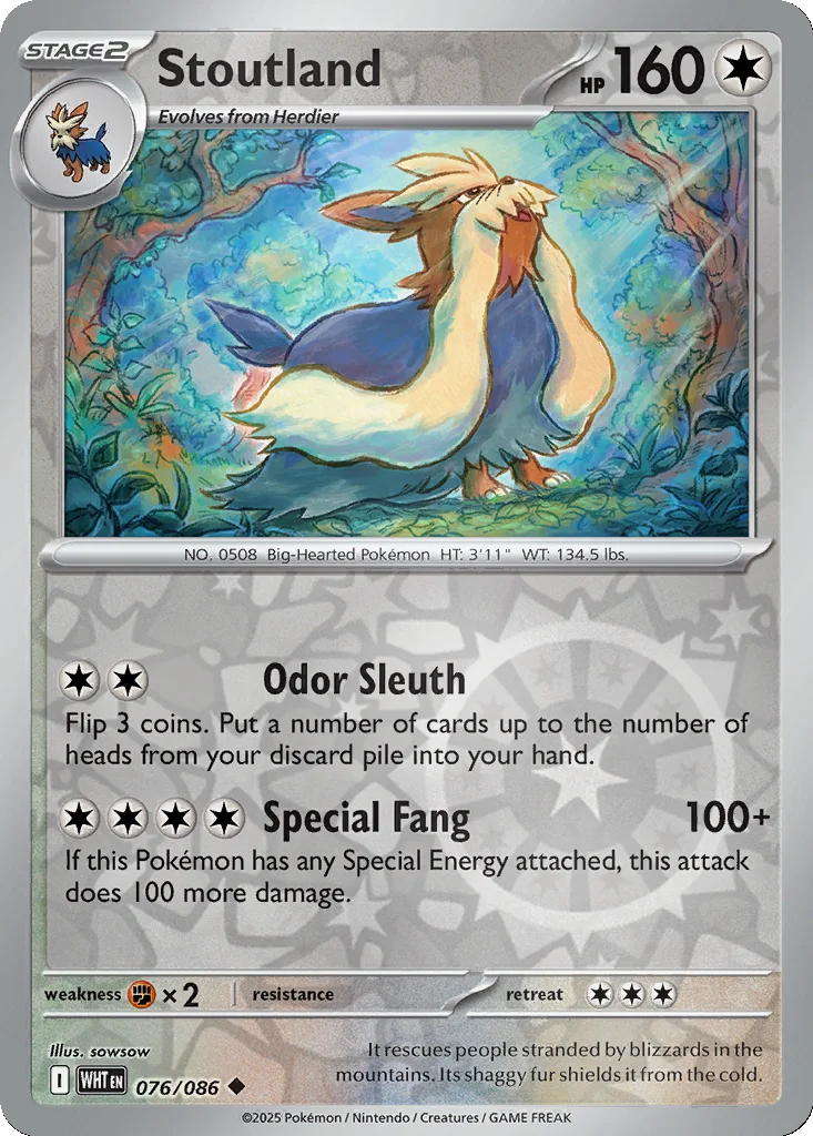 Stoutland 076/086 White Flare (Reverse holo)