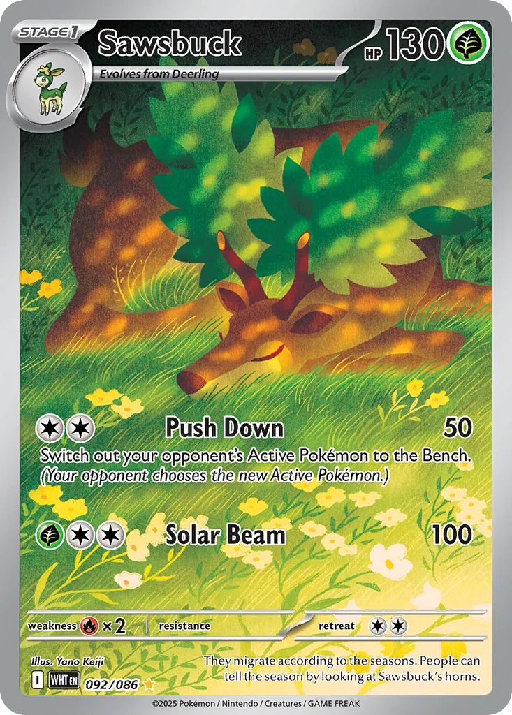 Sawsbuck 092/086 White Flare (Holo)