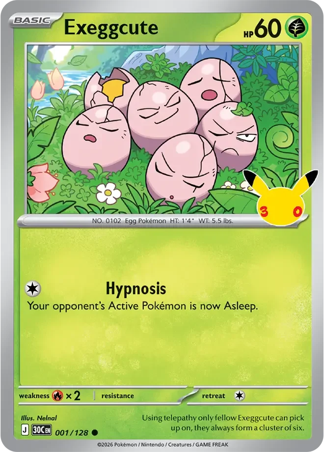 Exeggcute – 30th Celebration nr 001/128 (Holo)