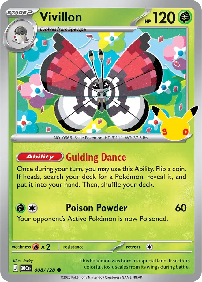 Vivillon – 30th Celebration nr 008/128 (Holo)
