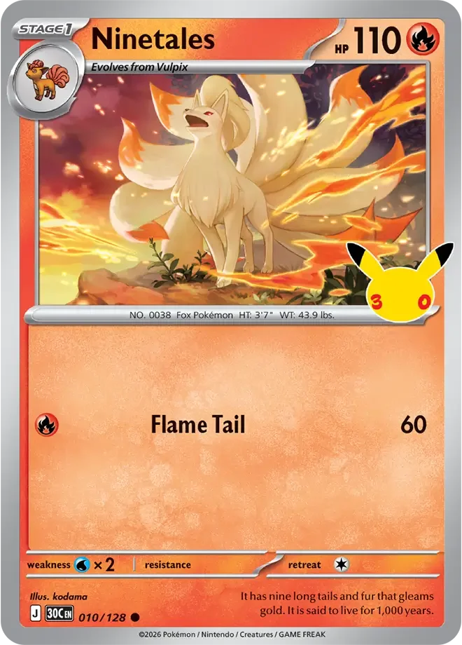 Ninetales – 30th Celebration nr 010/128 (Holo)
