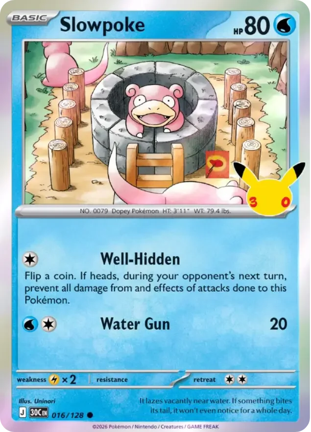 Slowpoke – 30th Celebration nr 016/128 (Holo)