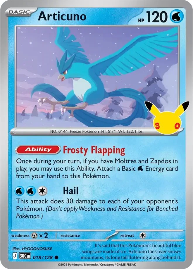 Articuno – 30th Celebration nr 018/128 (Holo)