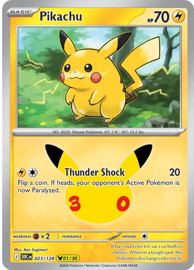 Pikachu – 30th Celebration nr 023/128 (Holo)