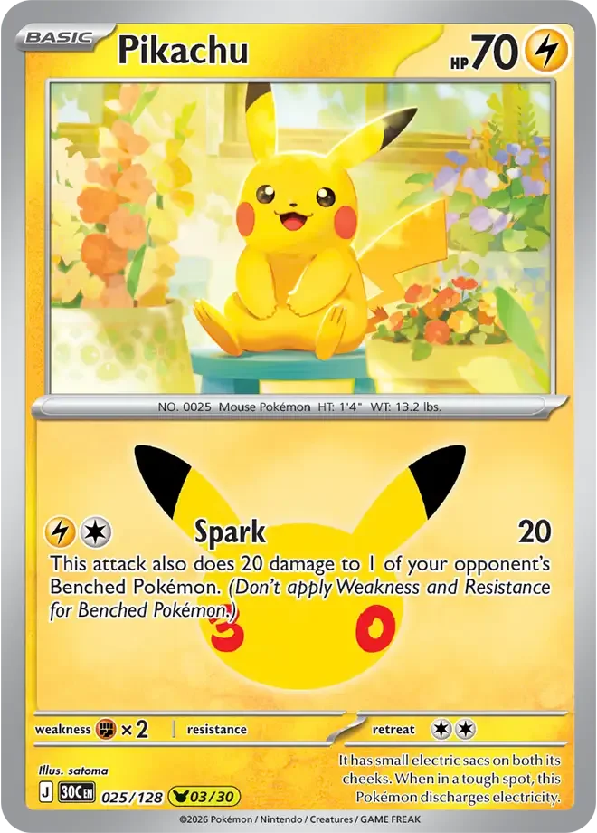 Pikachu – 30th Celebration nr 025/128 (Holo)