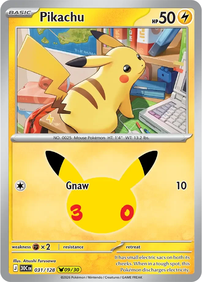 Pikachu – 30th Celebration nr 031/128 (Holo)