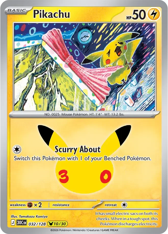 Pikachu – 30th Celebration nr 032/128 (Holo)