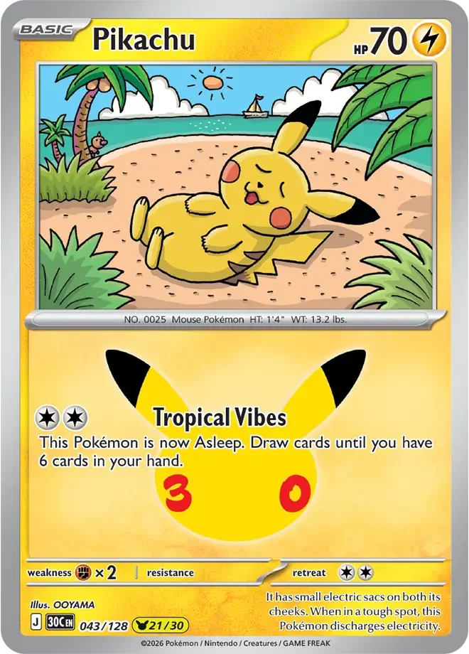 Pikachu – 30th Celebration nr 043/128 (Holo)