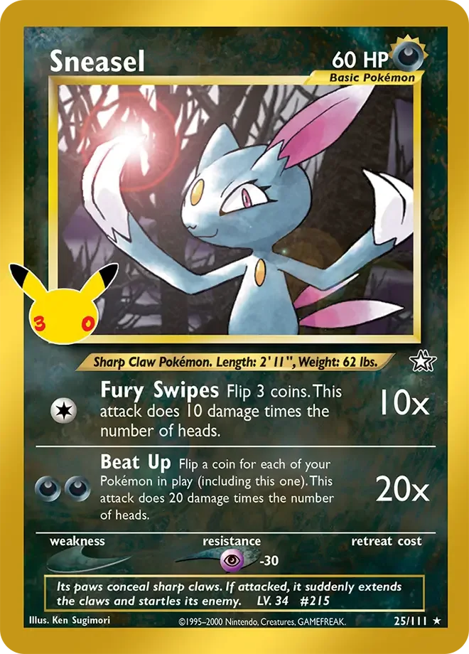 Sneasel – 30th Celebration: Classic Collection nr 25/111 (Classic holo)