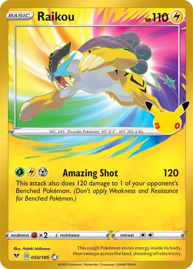 Raikou – 30th Celebration: Classic Collection nr 50/185 (Classic holo)