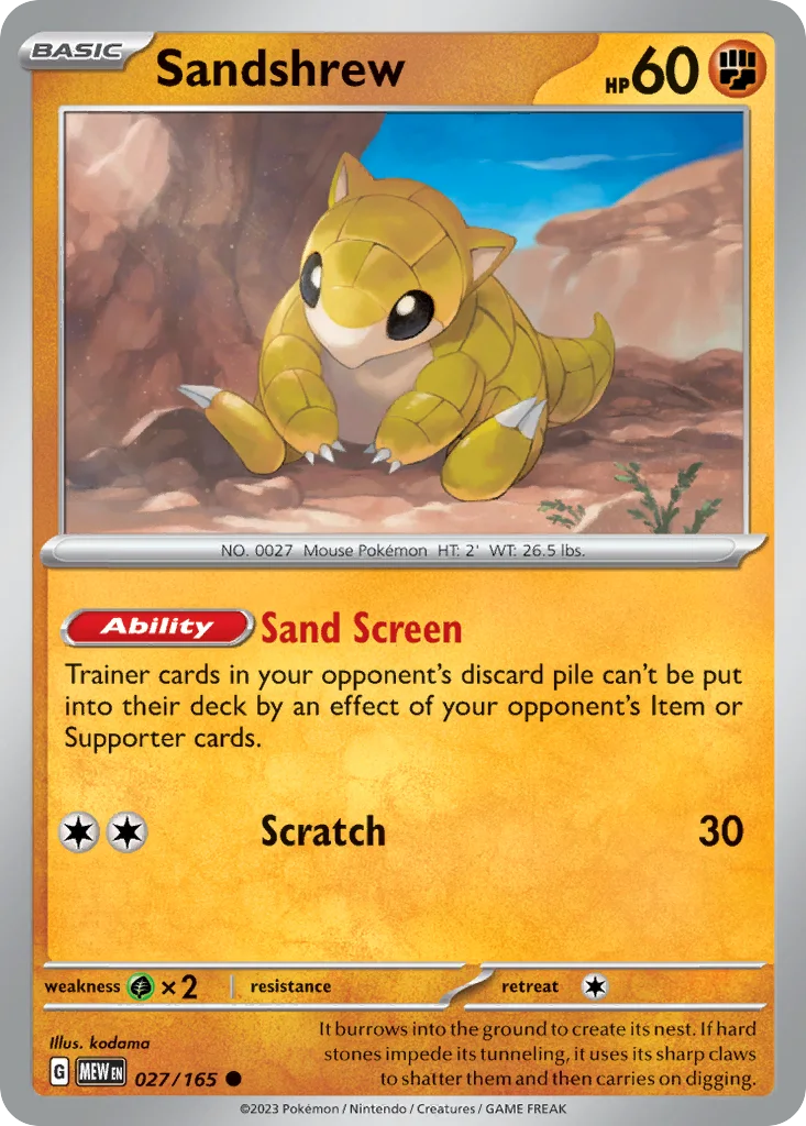 Sandshrew – 151 nr 027/165 (Normal)