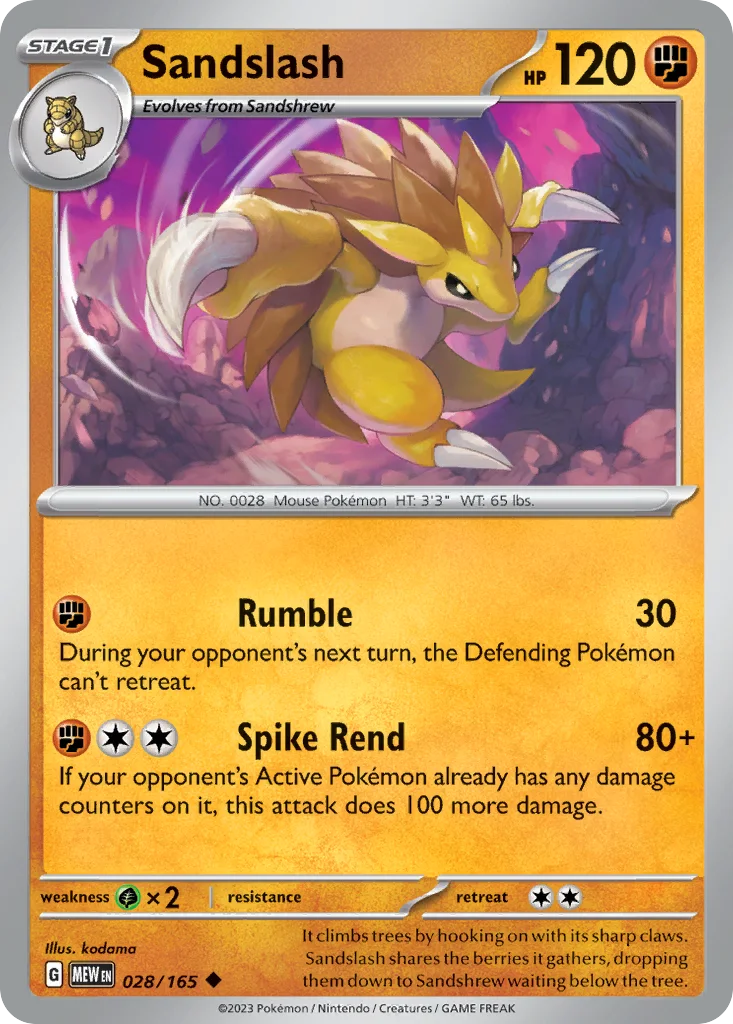 Sandslash – 151 nr 028/165 (Normal)