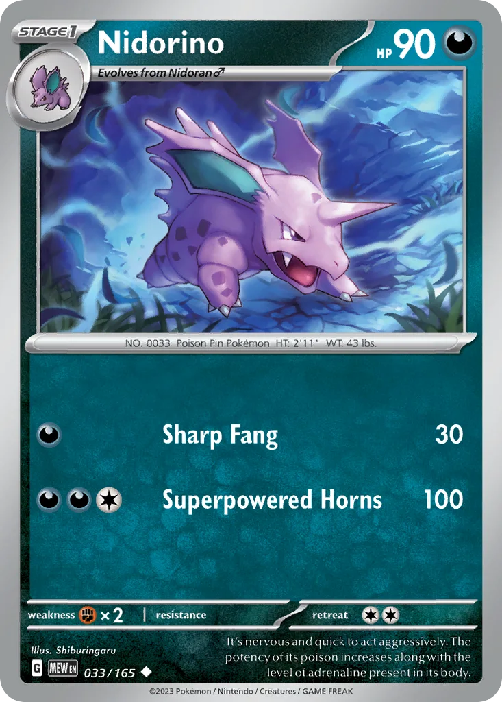 Nidorino – 151 nr 033/165 (Normal)