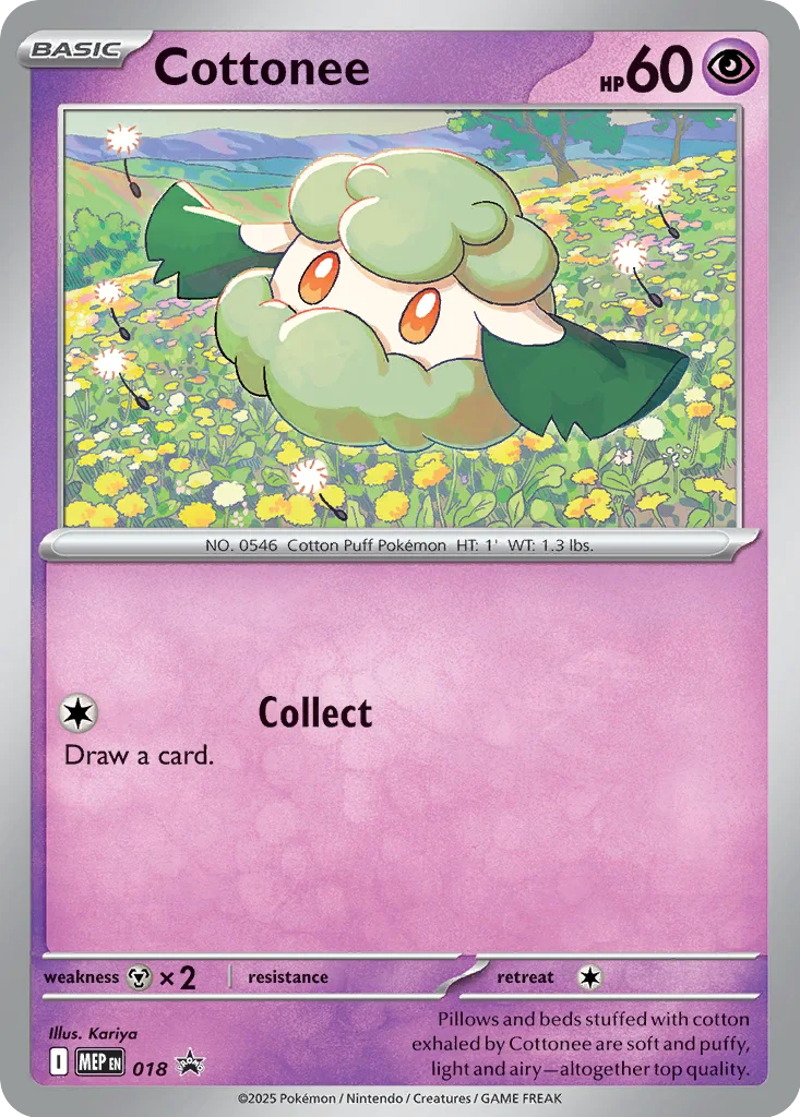 Cottonee – Mega Evolution Promo nr 018 (Blister + Coin)