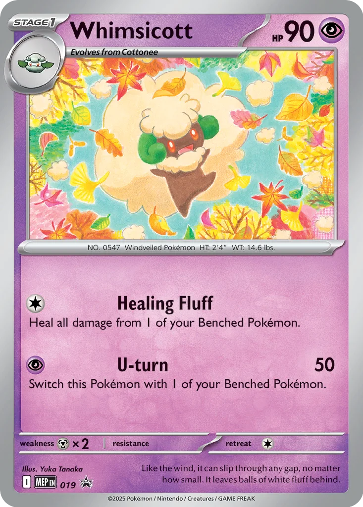 Whimsicott – Mega Evolution Promo nr 019 (Blister + Coin)