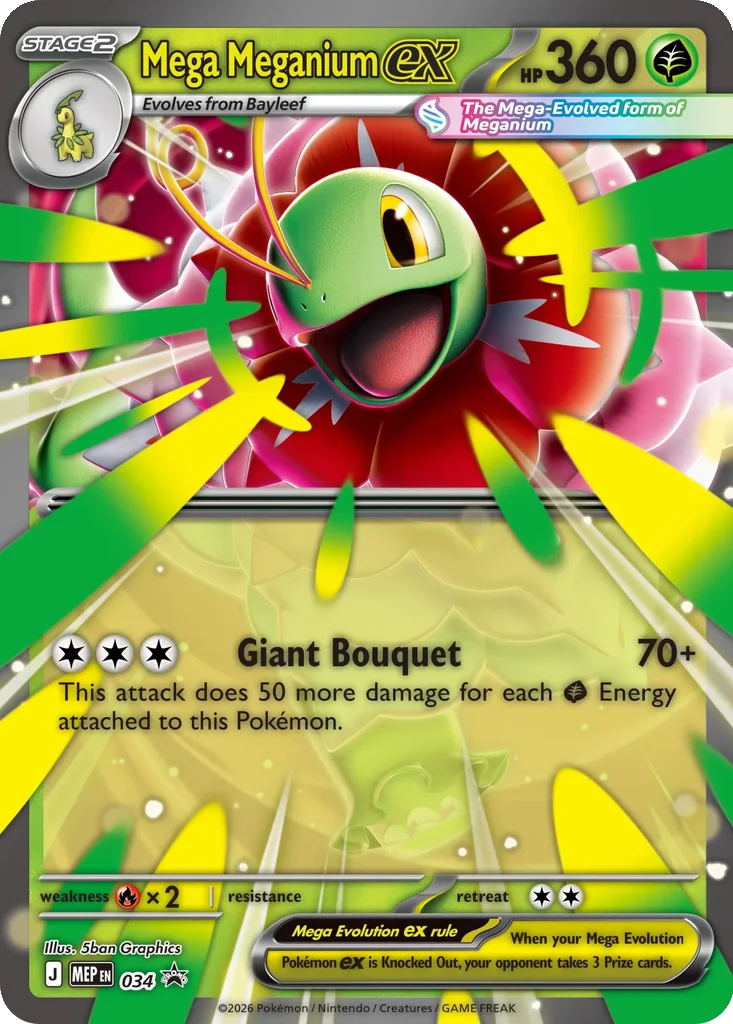 Mega Meganium ex – Mega Evolution Promo nr 034 (Mega Meganium ex Box)
