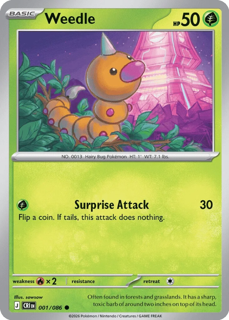 Weedle – Chaos Rising nr 001/086 (Normal)