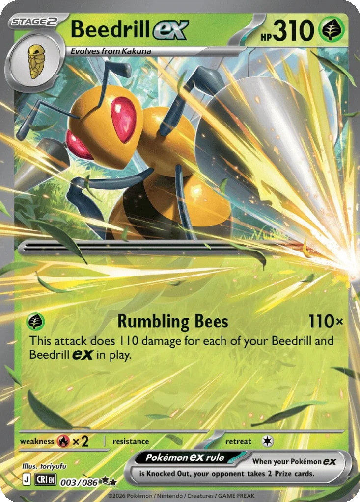 Beedrill ex – Chaos Rising nr 003/086 (Holo)