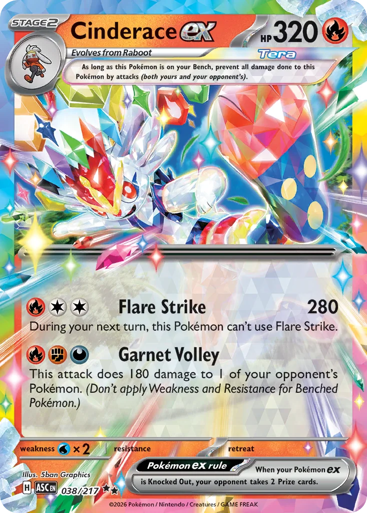 Cinderace ex – Ascended Heroes nr 038/217 (Holo)