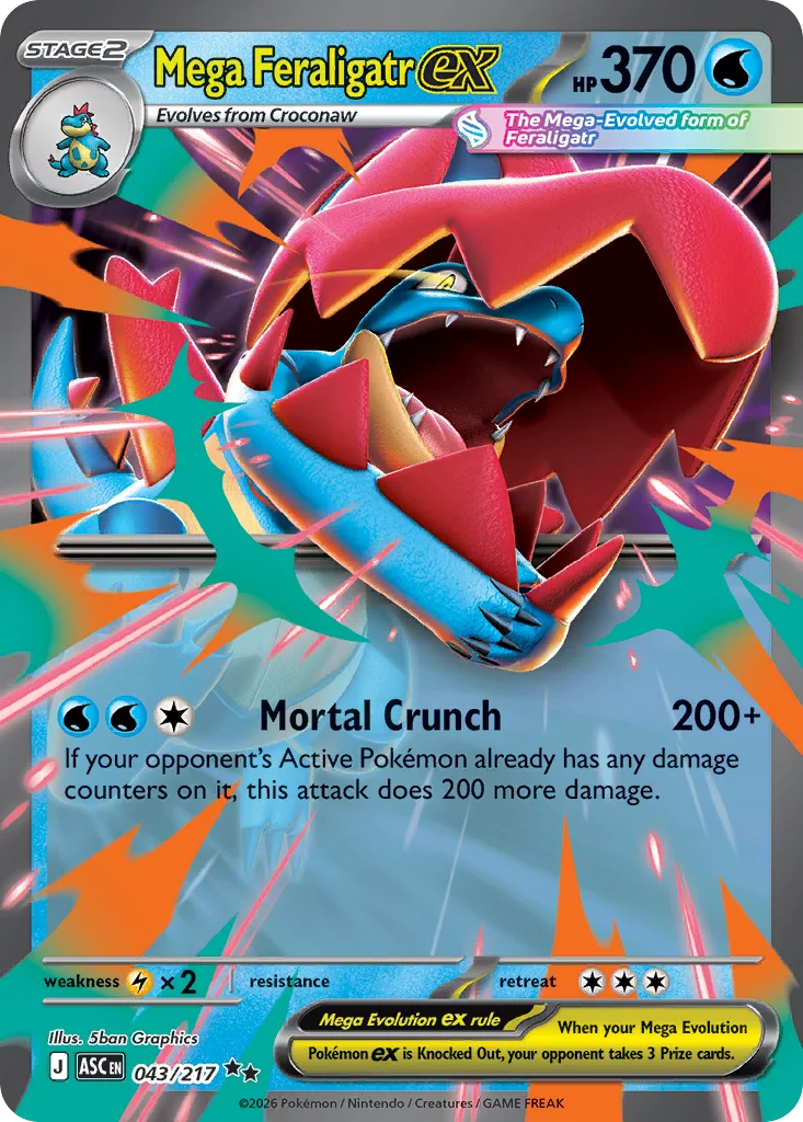 Mega Feraligatr ex – Ascended Heroes nr 043/217 (Holo)