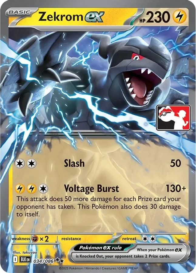 Zekrom ex – Black Bolt nr 034/086 (Play! Pokemon Prize Packs)