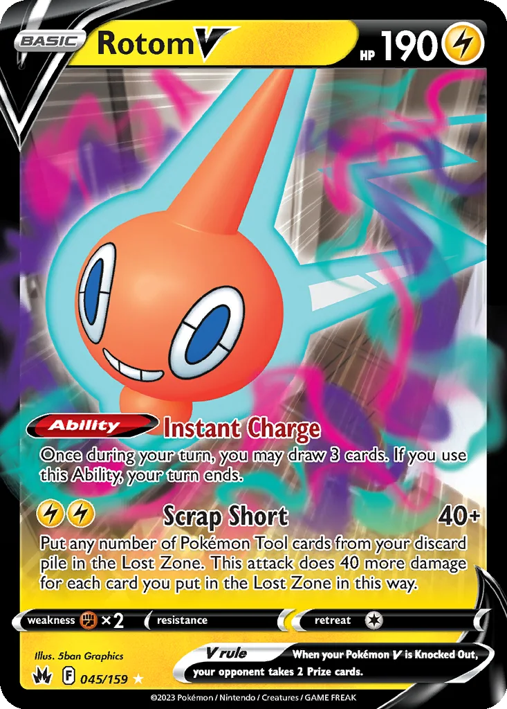 Rotom V – Crown Zenith nr 045/159 (Holo)