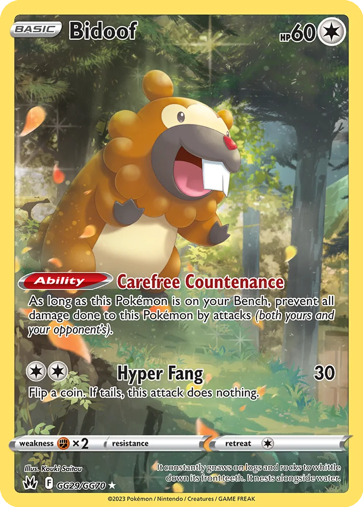 Bidoof – Crown Zenith Galarian Gallery nr GG29/070 (Holo)