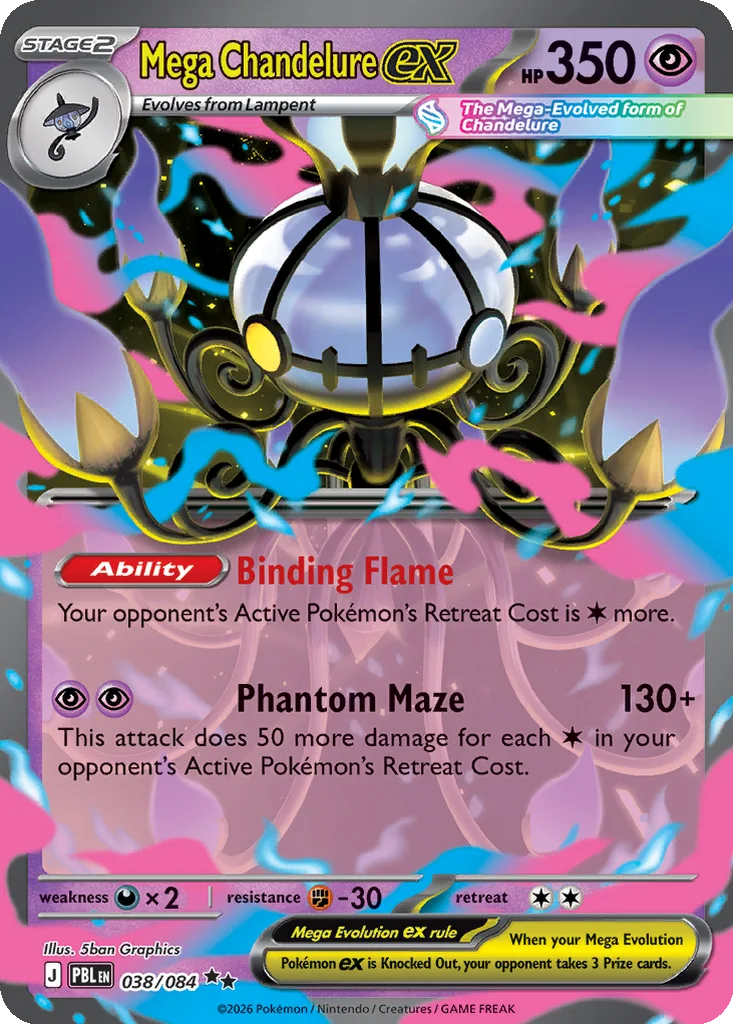 Mega Chandelure ex – Pitch Black nr 038/084 (Holo)