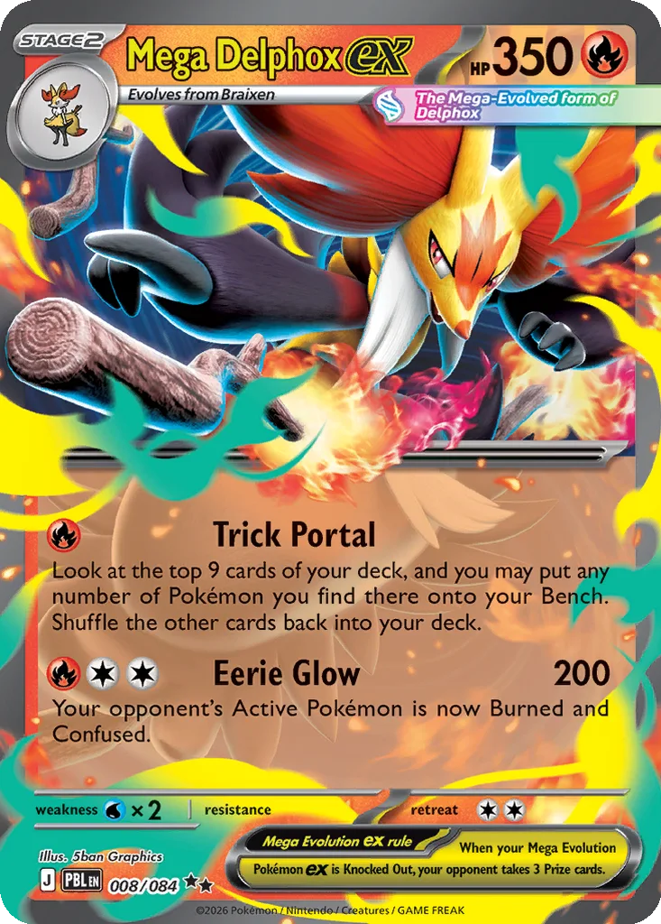 Mega Delphox ex – Pitch Black nr 008/084 (Holo)