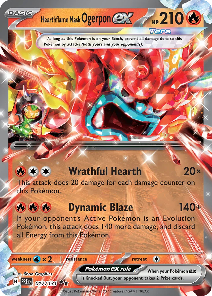 Hearthflame Mask Ogerpon ex – Prismatic Evolutions nr 017/131 (Holo)