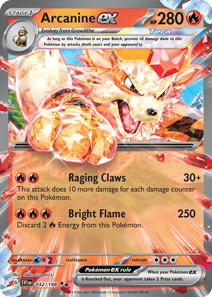 Arcanine ex – Scarlet & Violet nr 032/198 (Holo)