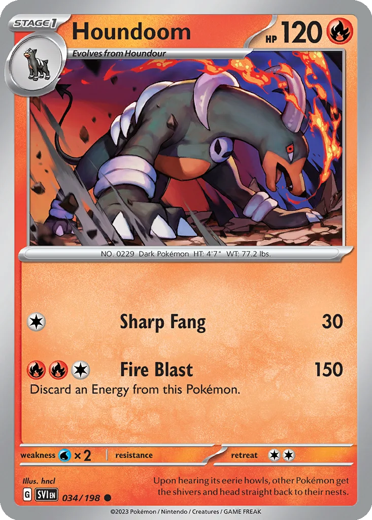 Houndoom – Scarlet & Violet nr 034/198 (Normal)