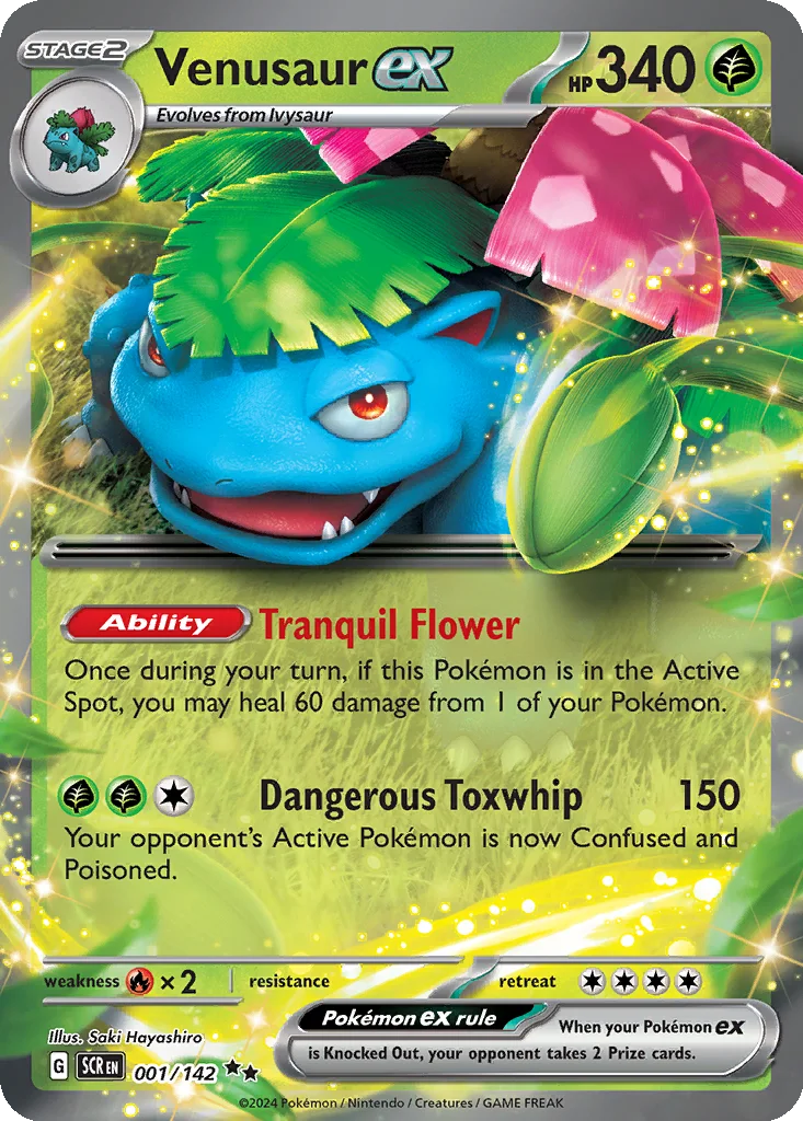 Venusaur ex – Stellar Crown nr 001/142 (Holo)